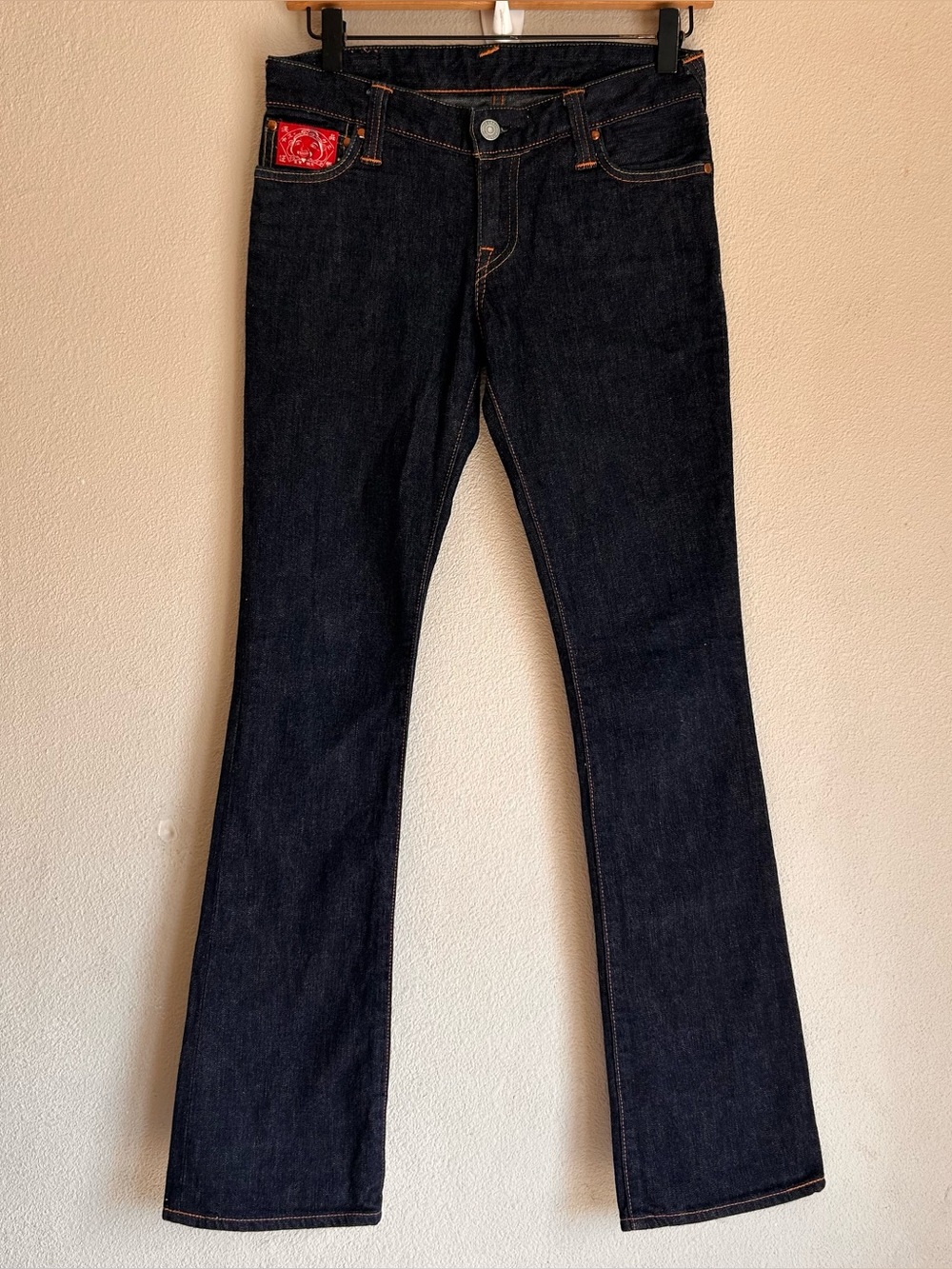Evisu Hello Kitty Women's Denim Jeans Flare Pants Seagull Blue Size 25 x 32